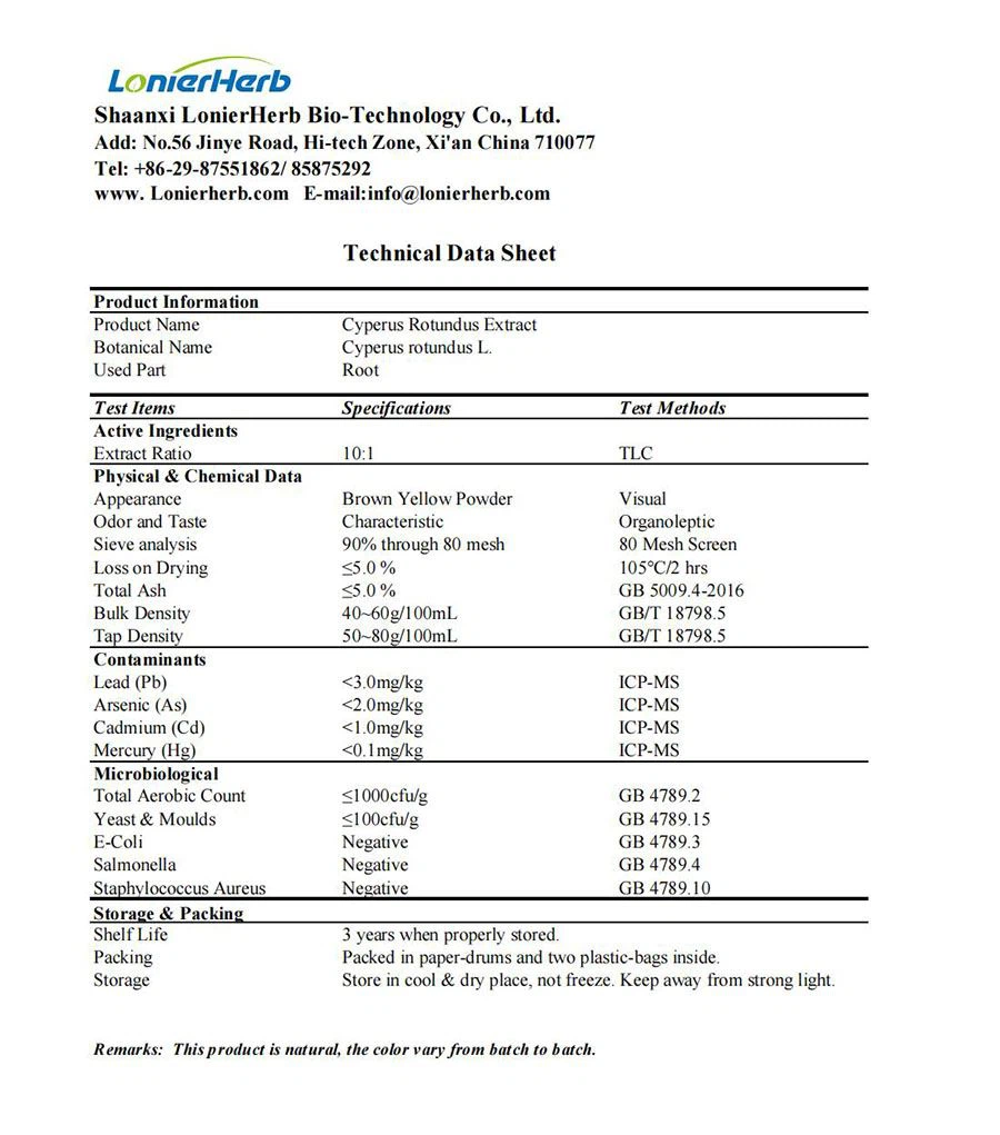 TDS of Cyperus TDS of Cyperus